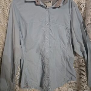 REI Light Blue UPF 30 Sun Protection With Zipper Vents SzM  W18 L22